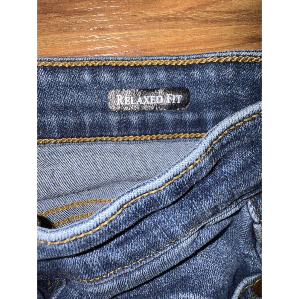 Judy Blue Relaxed Fit Jeans 3/26 Dark Wash Cropped Raw Hem Stretch - Picture 4 of 11